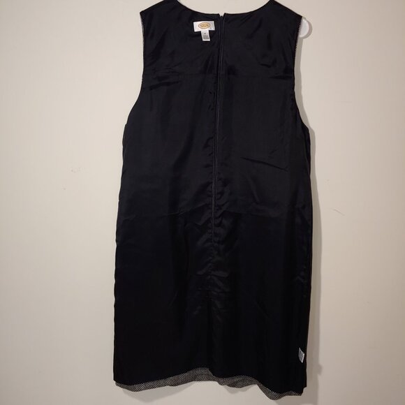Talbots Wool Blend Houndstooth Full Back Zip Sleeveless Midi Dress Size 16 Black - Picture 7 of 7